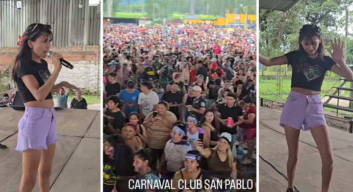 Maia Gramajo sorprendió en el carnaval del Club San Pablo y se animó a bailar ante el público