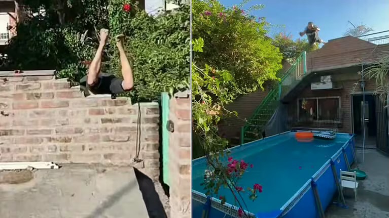 Un hombre saltó a una pileta desde su terraza y terminó de la peor manera: “Se cree Charly García”