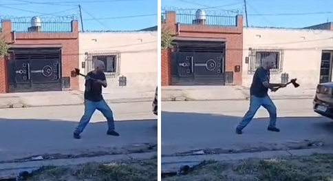 Escándalo en San Cayetano: un chofer de Uber defendió a sus pasajeros de un ataque con hacha y terminó detenido
